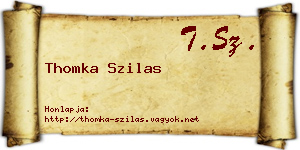 Thomka Szilas névjegykártya